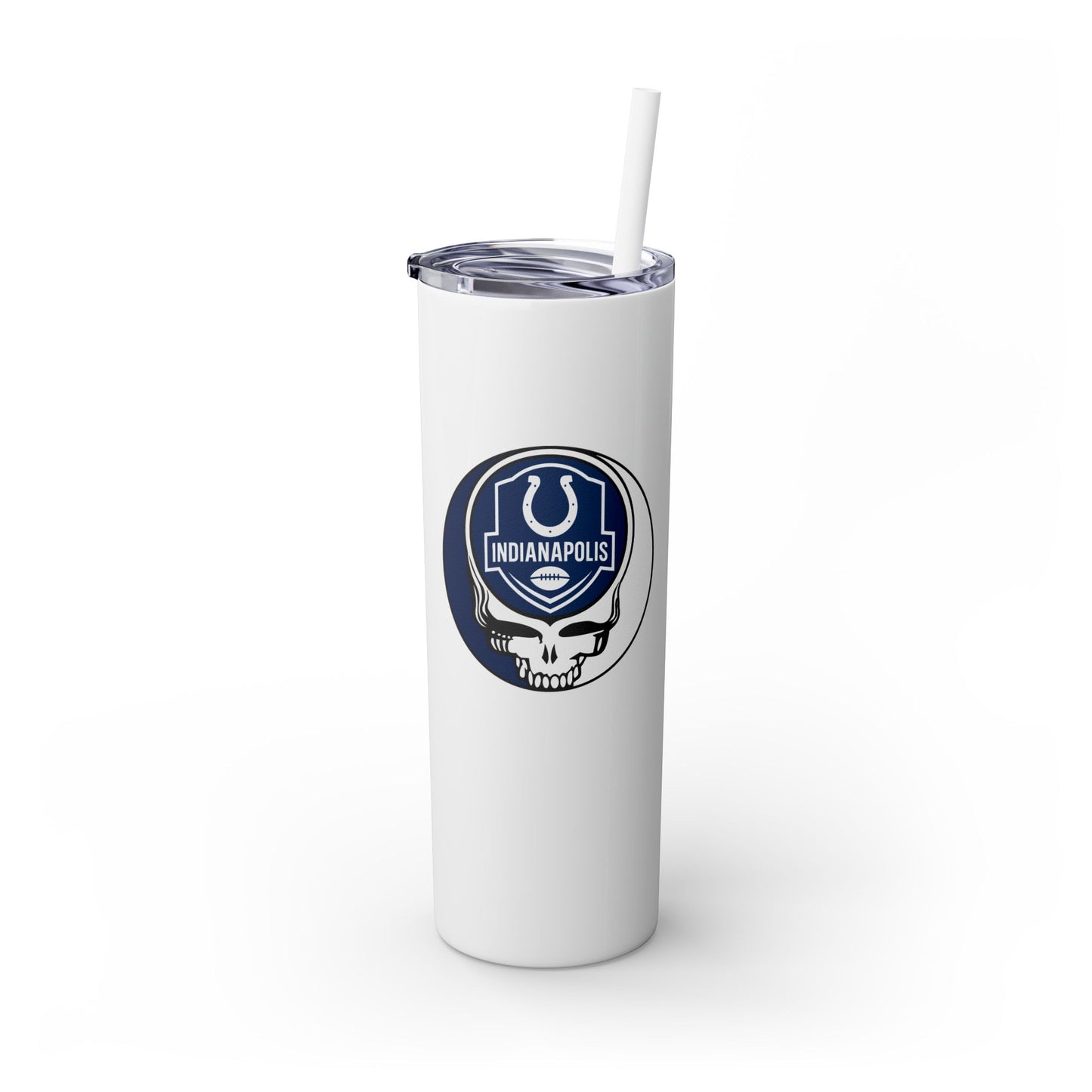Indianapolis Football Stealie Skinny Tumbler with Straw, 20oz - NFL