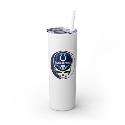Indianapolis Football Stealie Skinny Tumbler with Straw, 20oz - NFL