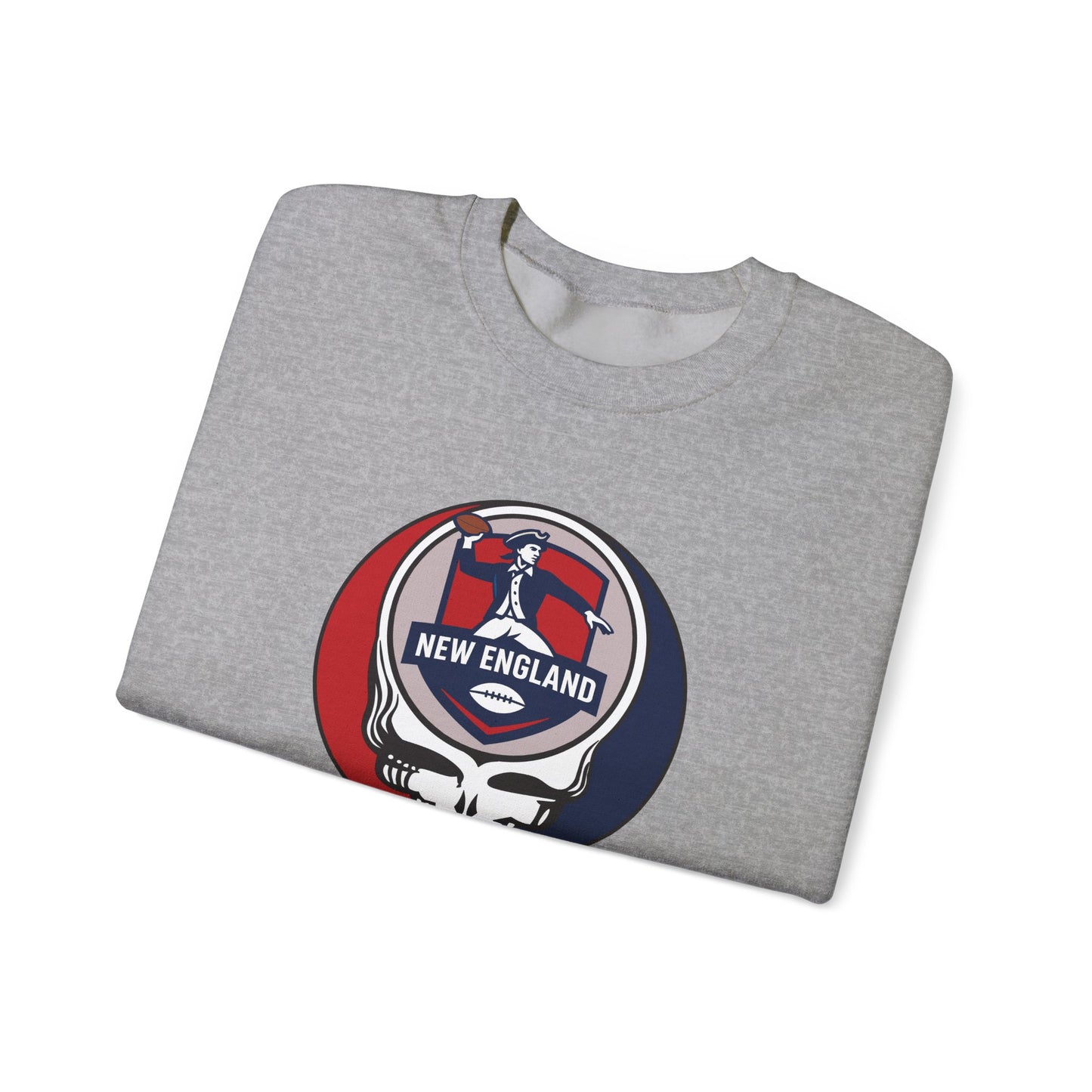 New England Football Grateful Dead Stealie Crewneck Sweatshirt - NFL