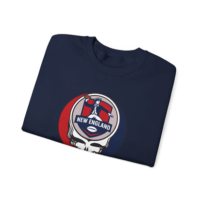 New England Football Grateful Dead Stealie Crewneck Sweatshirt - NFL