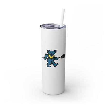 Lax Bear Skinny Tumbler with Straw, 20oz