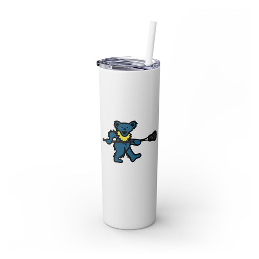 Lax Bear Skinny Tumbler with Straw, 20oz