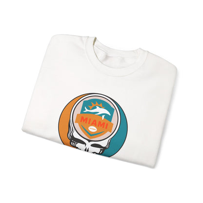 Miami Football Grateful Dead Stealie Crewneck Sweatshirt - NFL