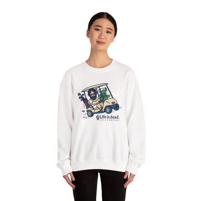 Joy Ridin' Jerry and The Bear | Life is dead. Crewneck Sweatshirt