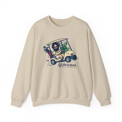 Joy Ridin' Jerry and The Bear | Life is dead. Crewneck Sweatshirt