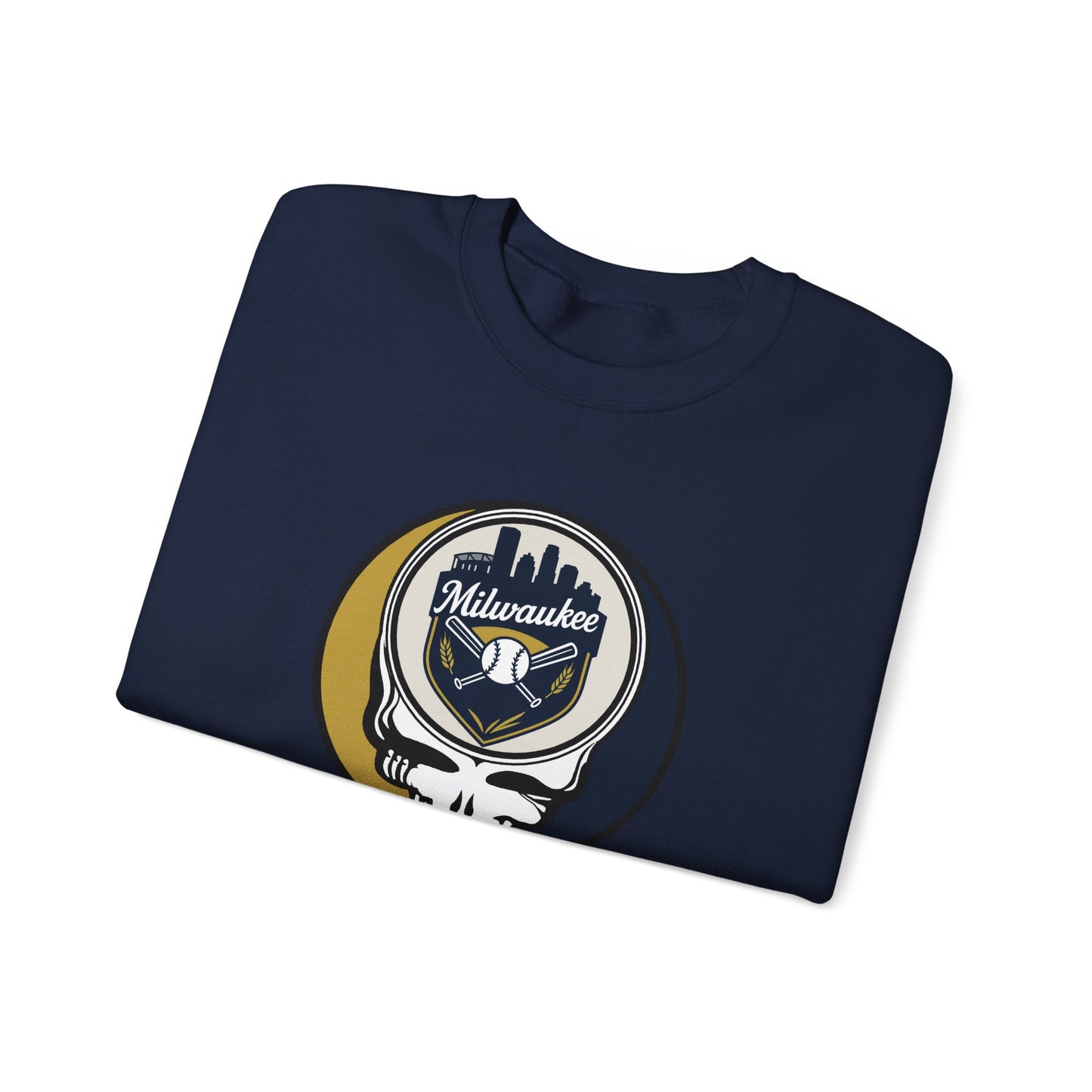 Milwaukee Brewers Stealie Grateful Dead Crewneck Sweatshirt - MLB