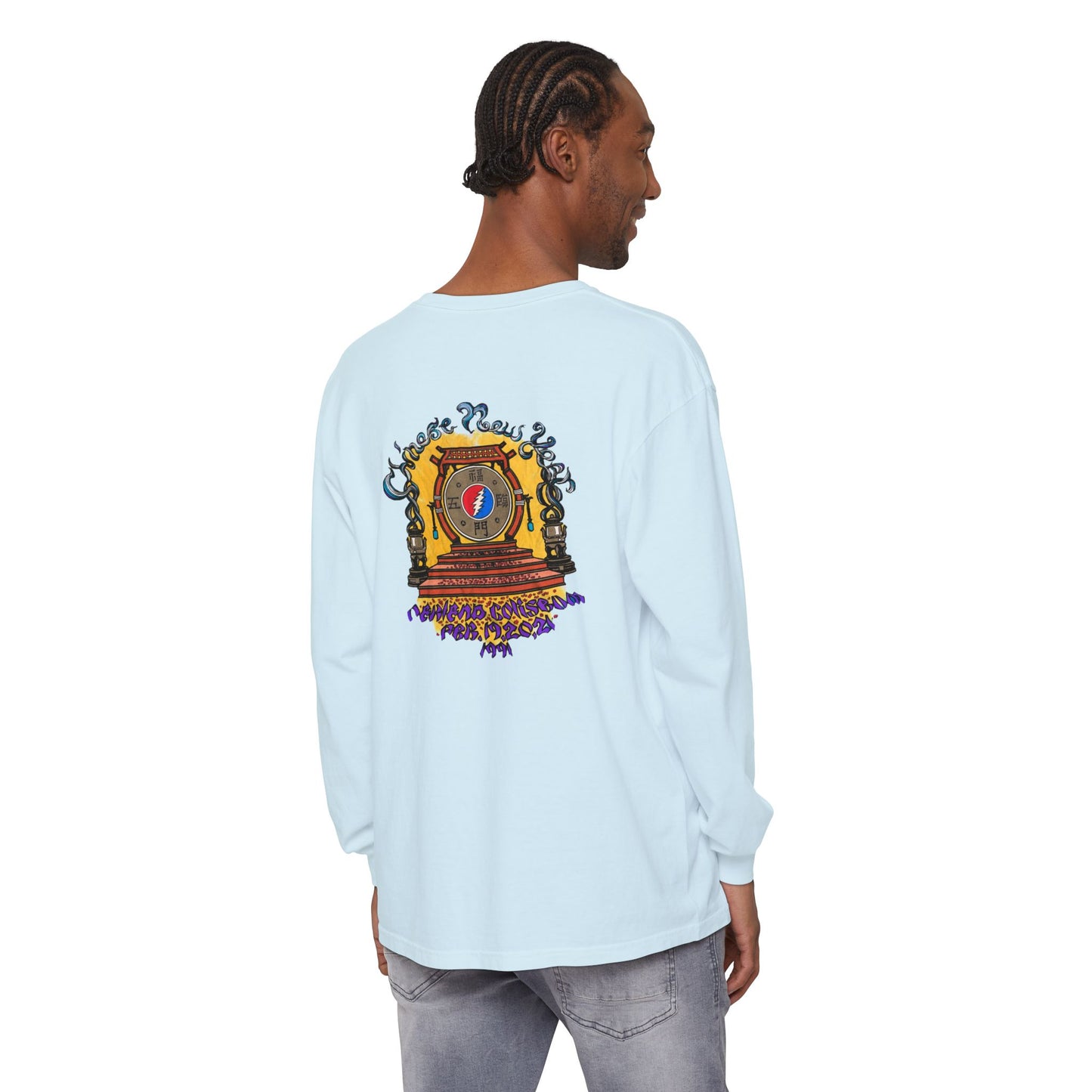 Grateful Dead Chinese New Year Concert Two-Sided Long-Sleeve Tee - Garment-dyed