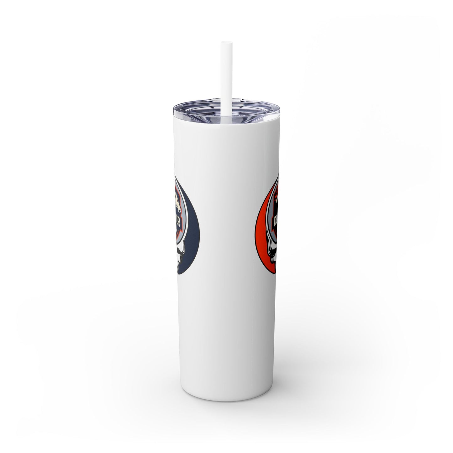 Denver Football Stealie Skinny Tumbler with Straw, 20oz - NFL