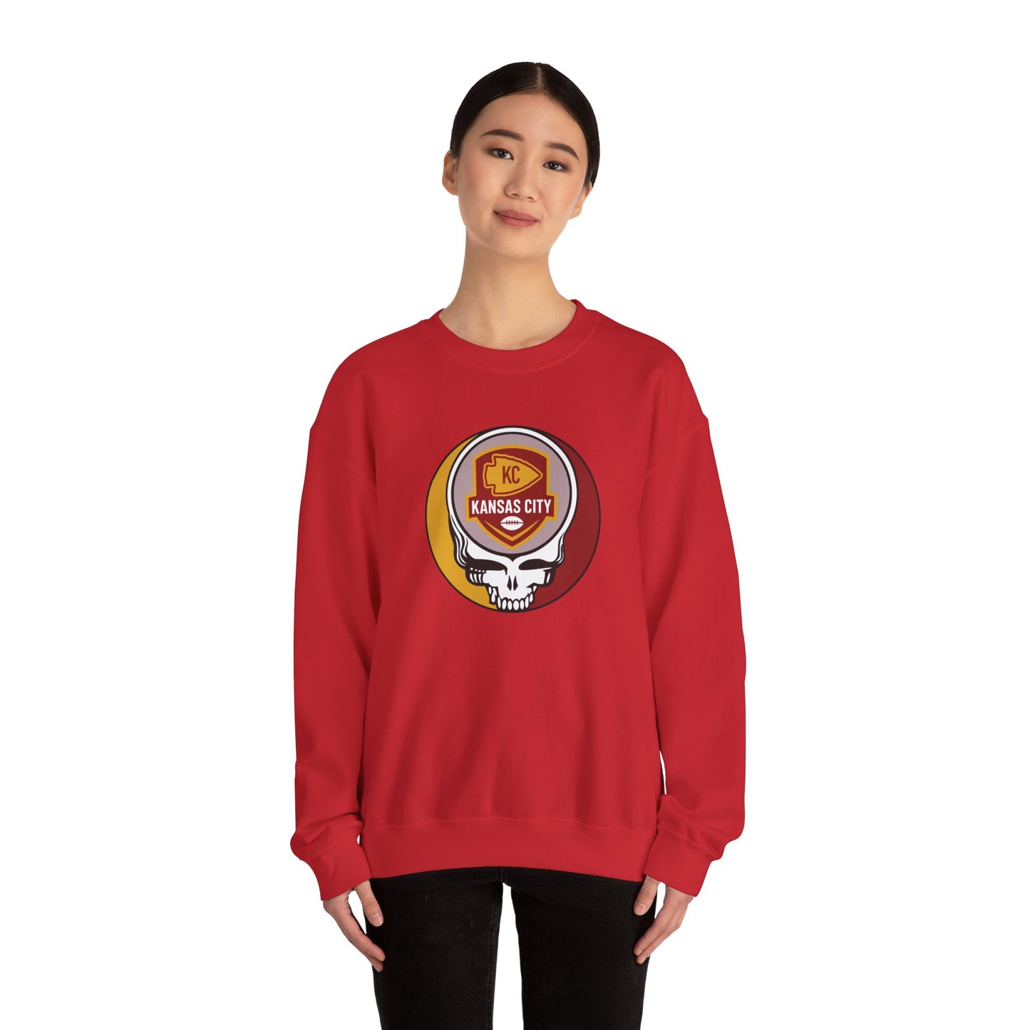 Kansas City Football Grateful Dead Stealie Crewneck Sweatshirt - NFL