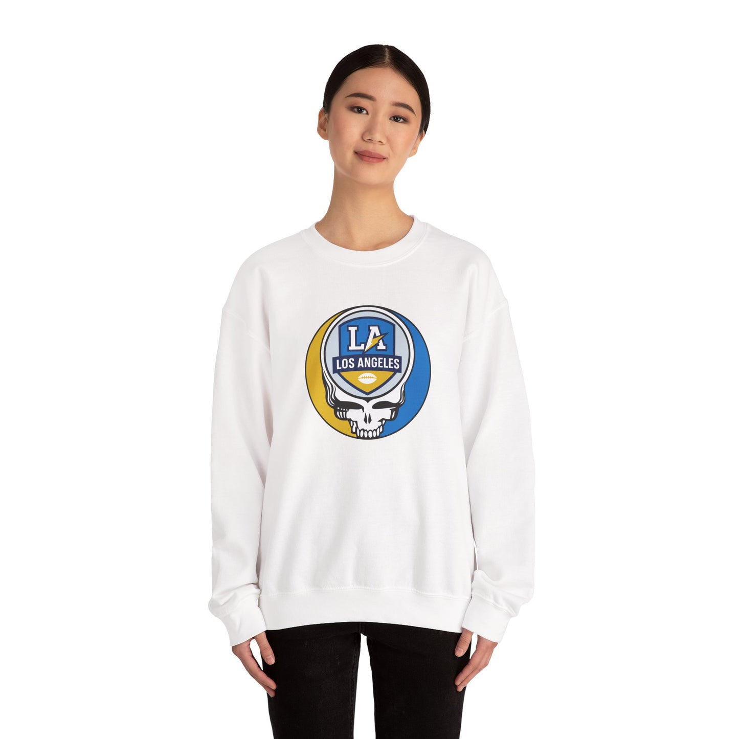 Los Angeles Football Grateful Dead Stealie Crewneck Sweatshirt - NFL
