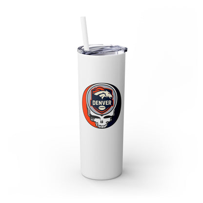 Denver Football Stealie Skinny Tumbler with Straw, 20oz - NFL