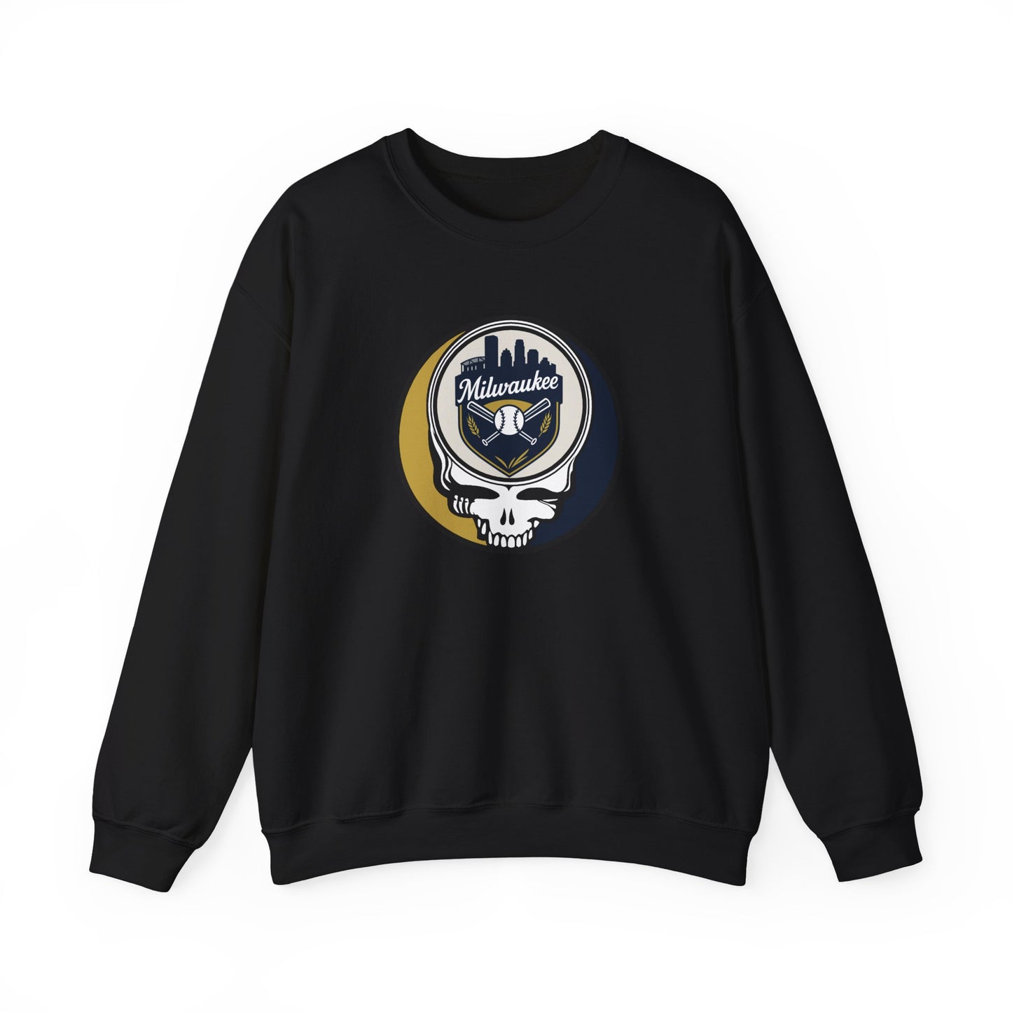 Milwaukee Brewers Stealie Grateful Dead Crewneck Sweatshirt - MLB