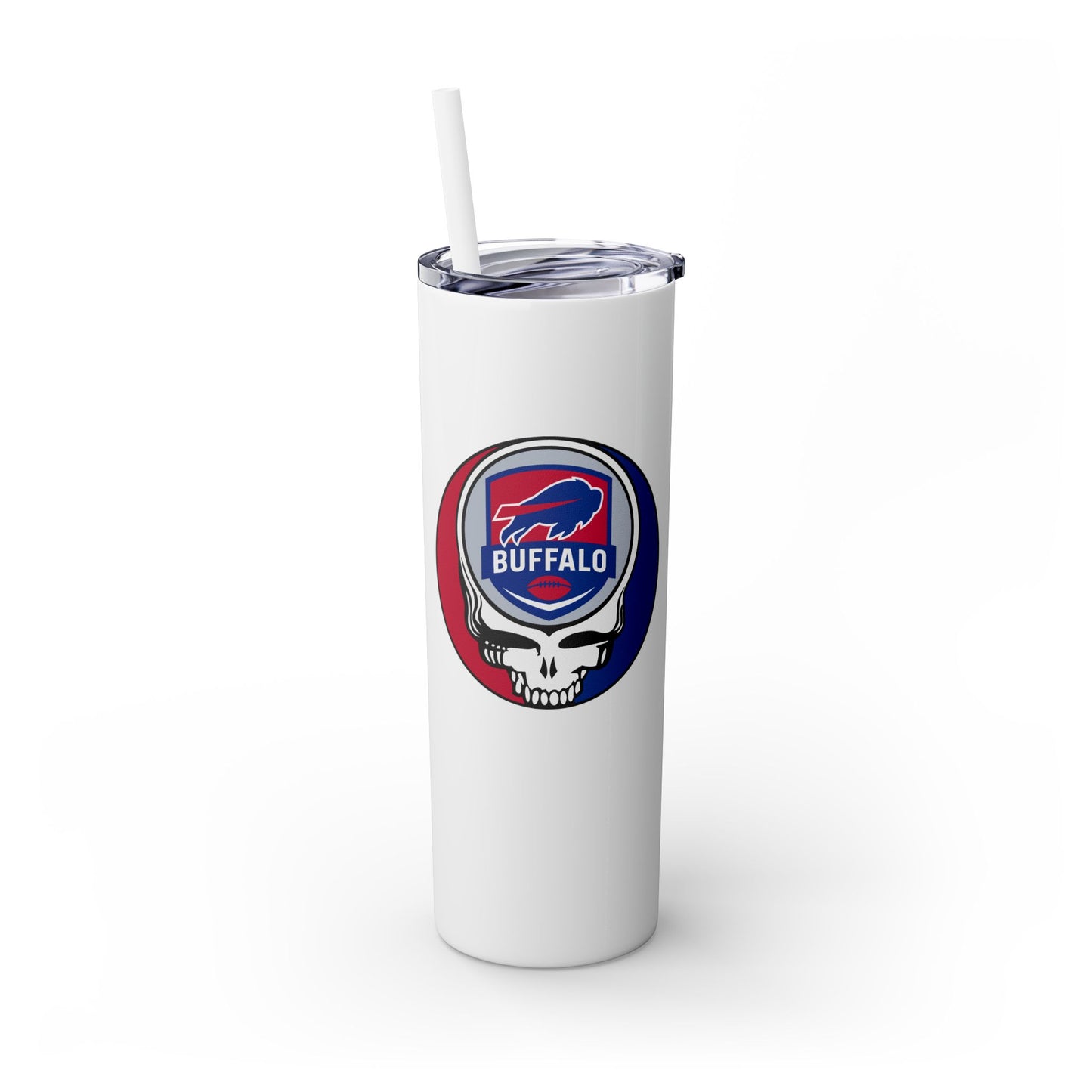 Buffalo Football Skinny Tumbler with Straw, 20oz - NFL