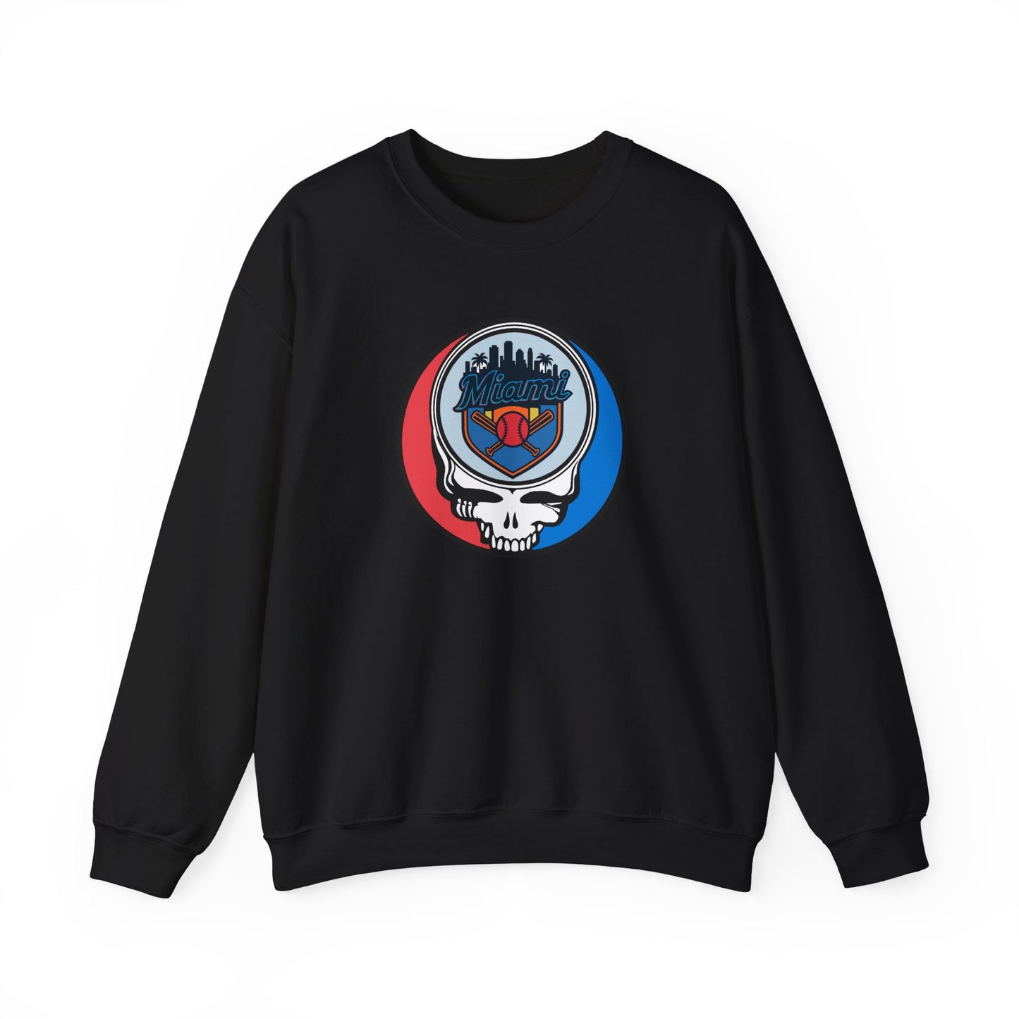 Miami Marlins Grateful Dead Stealie Crewneck Sweatshirt - MLB