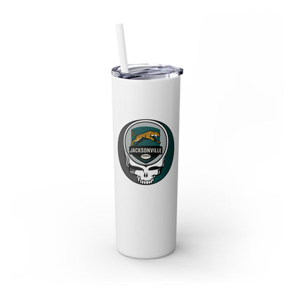 Jacksonville Football Stealie Skinny Tumbler with Straw, 20oz - NFL