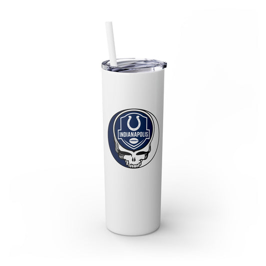 Indianapolis Football Stealie Skinny Tumbler with Straw, 20oz - NFL