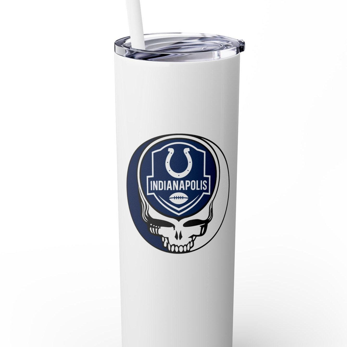 Indianapolis Football Stealie Skinny Tumbler with Straw, 20oz - NFL