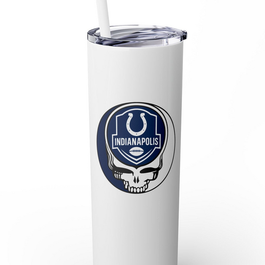 Indianapolis Football Stealie Skinny Tumbler with Straw, 20oz - NFL
