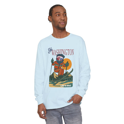 Ski Washington - Life is dead. Mountain Collection Garment-Dyed Long Sleeve T-Shirt
