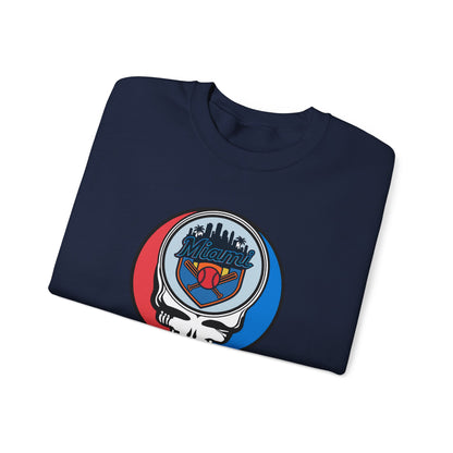 Miami Marlins Grateful Dead Stealie Crewneck Sweatshirt - MLB
