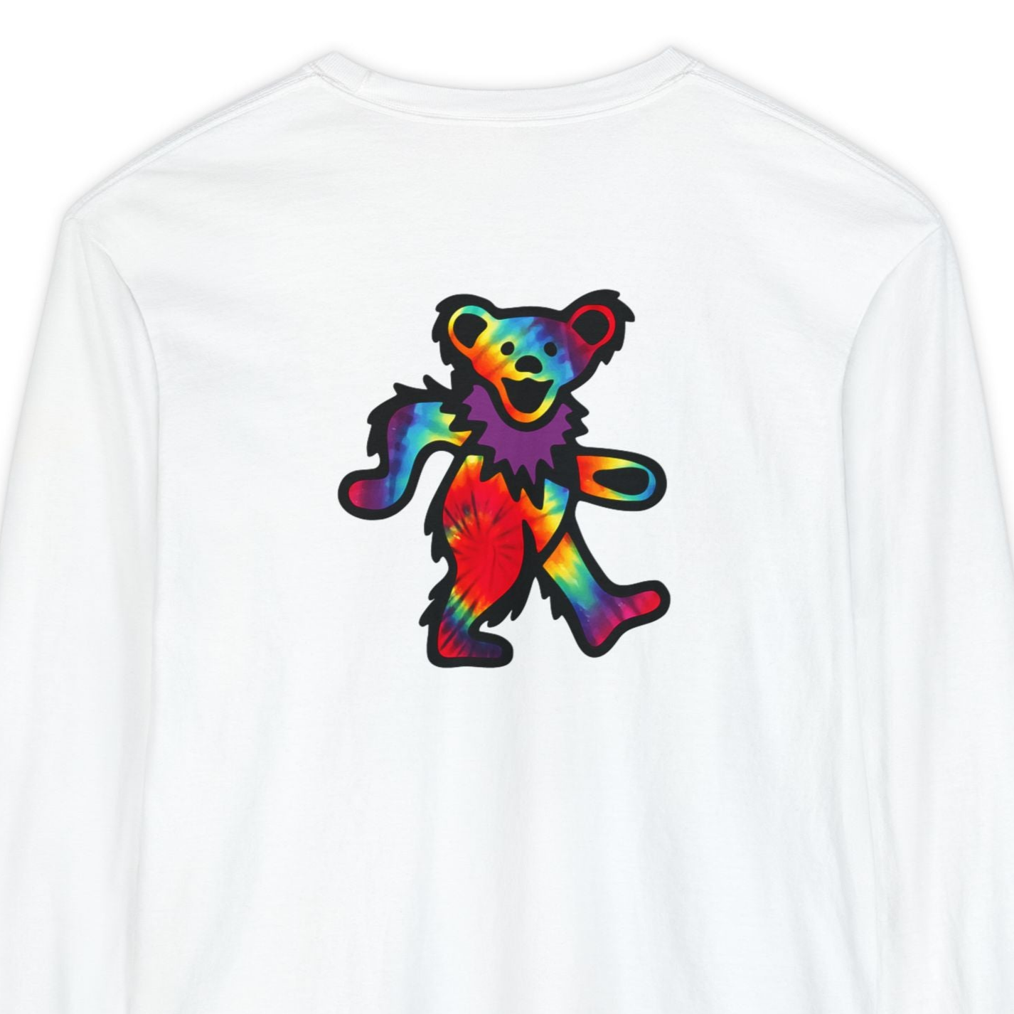 Grateful Dead Tie Dye Dancing Bear Two Sided Vineyard Collection Garment-dyed Long Sleeve T-Shirt