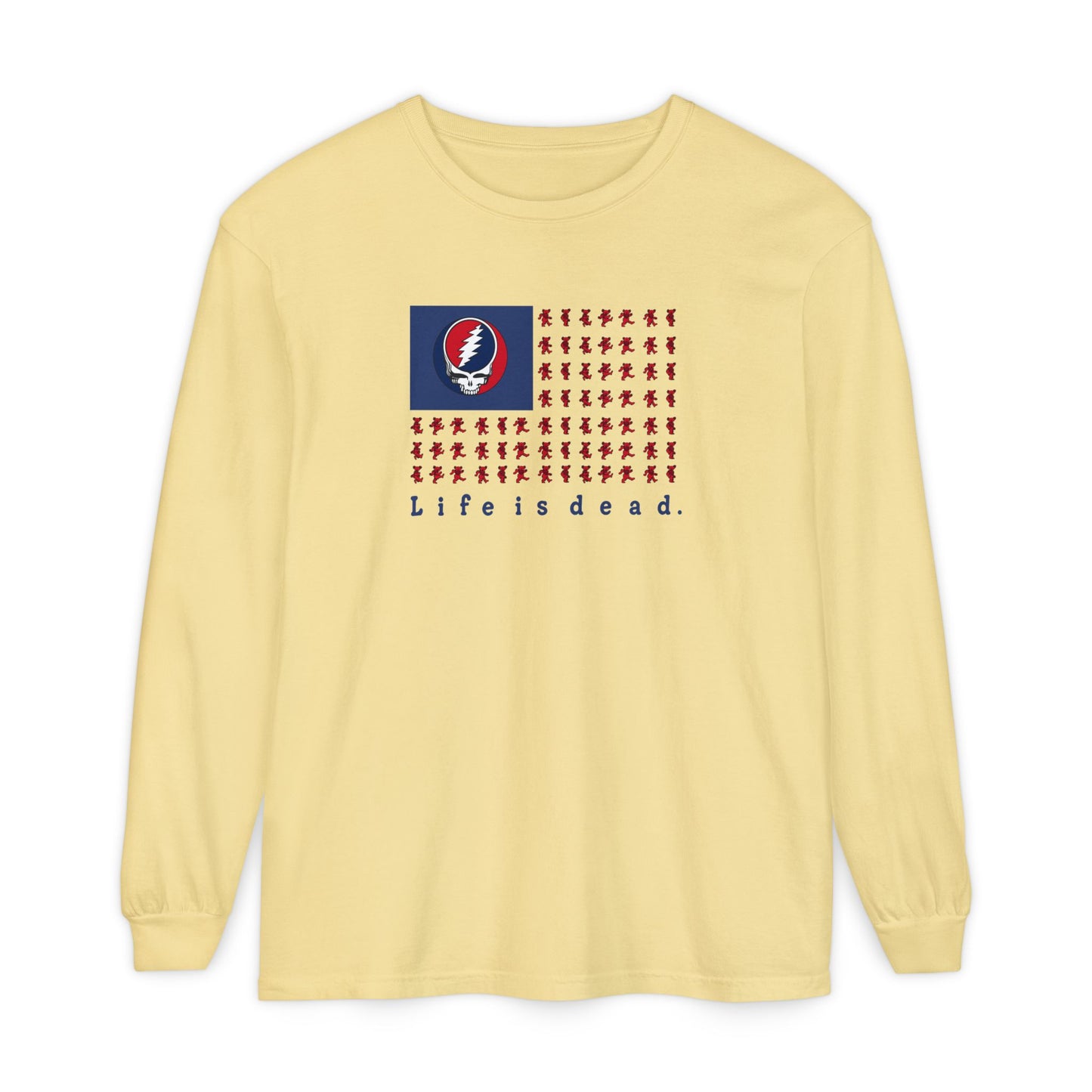 Stealie & Bears Flag Vineyard Collection Garment-Dyed Long Sleeve