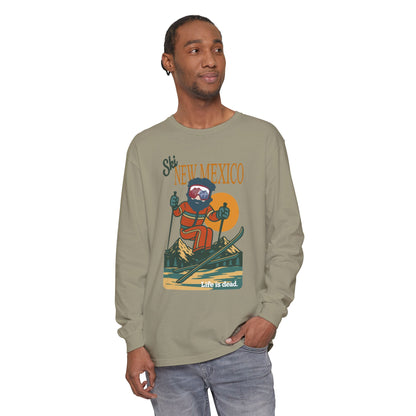 Ski New Mexico - Life is dead. Mountain Collection Garment-Dyed Long Sleeve T-Shirt