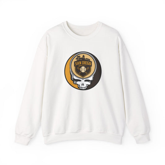 San Diego Padres Grateful Dead Stealie Crewneck Sweatshirt - MLB