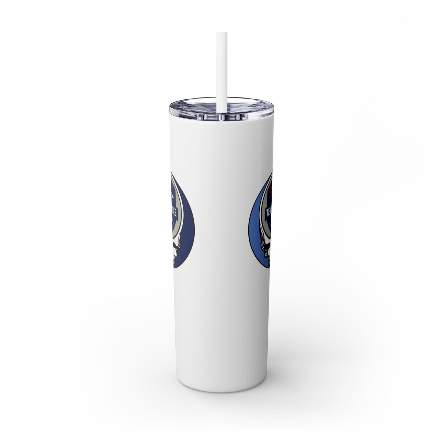 Tennessee Football Stealie Skinny Tumbler with Straw, 20oz - NFL