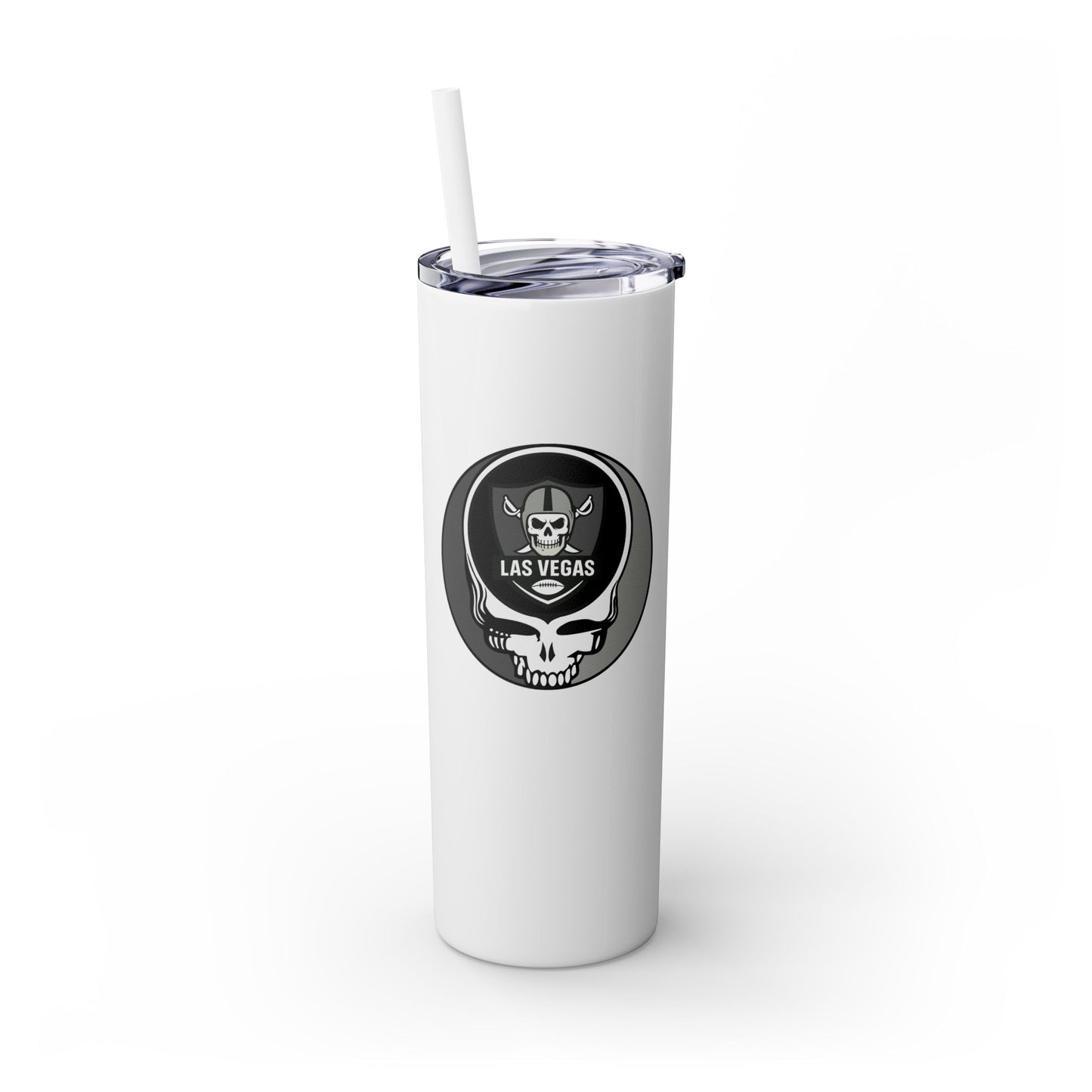 Las Vegas Football Stealie Skinny Tumbler with Straw, 20oz - NFL