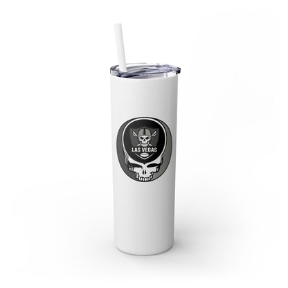 Las Vegas Football Stealie Skinny Tumbler with Straw, 20oz - NFL