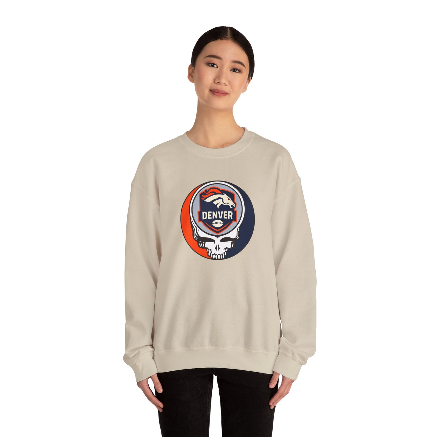 Denver Football Grateful Dead Stealie Crewneck Sweatshirt - NFL