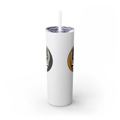 Green Bay Football Stealie Skinny Tumbler with Straw, 20oz
