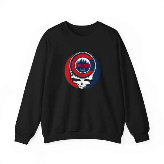 Chicago Cubs Stealie Grateful Dead Crewneck Sweatshirt - MLB
