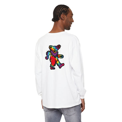 Grateful Dead Tie Dye Dancing Bear Two Sided Vineyard Collection Garment-dyed Long Sleeve T-Shirt