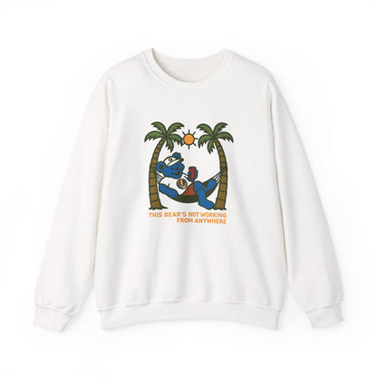 This Bear's Not Workin' From Anywhere | Life is dead. Crewneck Sweatshirt