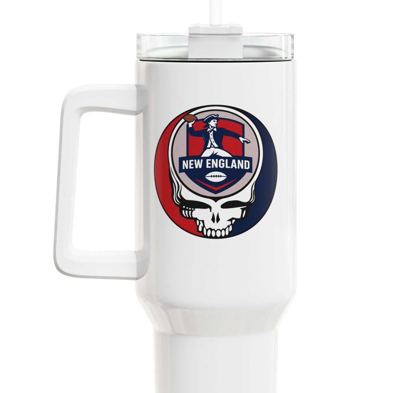 New England Football Stealie "Fat Man" Tumbler,  Double Insulated 40oz Travel Mug - NFL