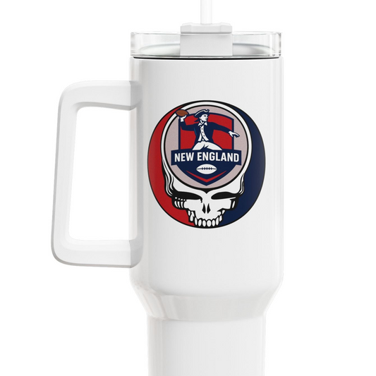 New England Football Stealie "Fat Man" Tumbler,  Double Insulated 40oz Travel Mug - NFL