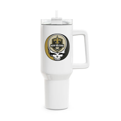 New Orleans Football Stealie "Fat Man" Tumbler,  Double Insulated 40oz Travel Mug