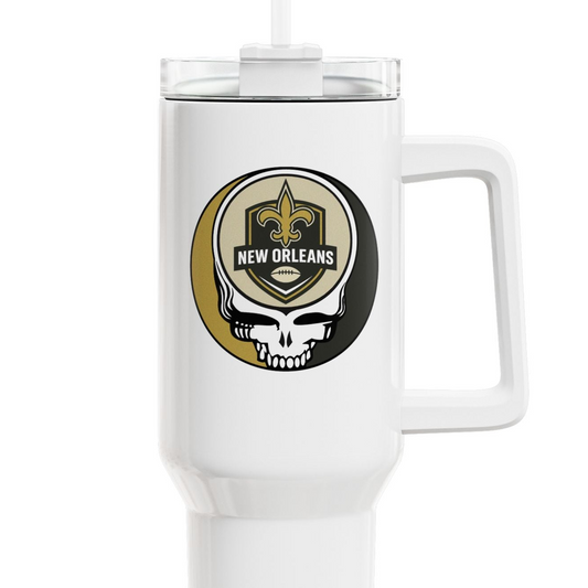 New Orleans Football Stealie "Fat Man" Tumbler,  Double Insulated 40oz Travel Mug