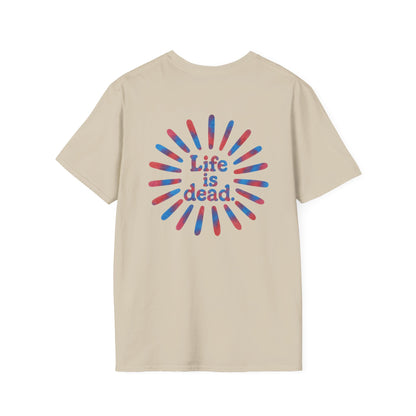 Tie Dye Sunburst and Jerry Life is dead. Grateful Dead T-Shirt