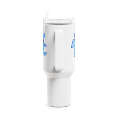 Blue Dancing Bear "Fat Man" Tumbler,  Double Insulated 40oz Travel Mug
