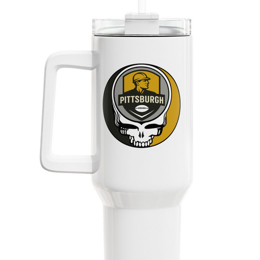 Pittsburgh Football Stealie "Fat Man" Tumbler,  Double Insulated 40oz Travel Mug - NFL
