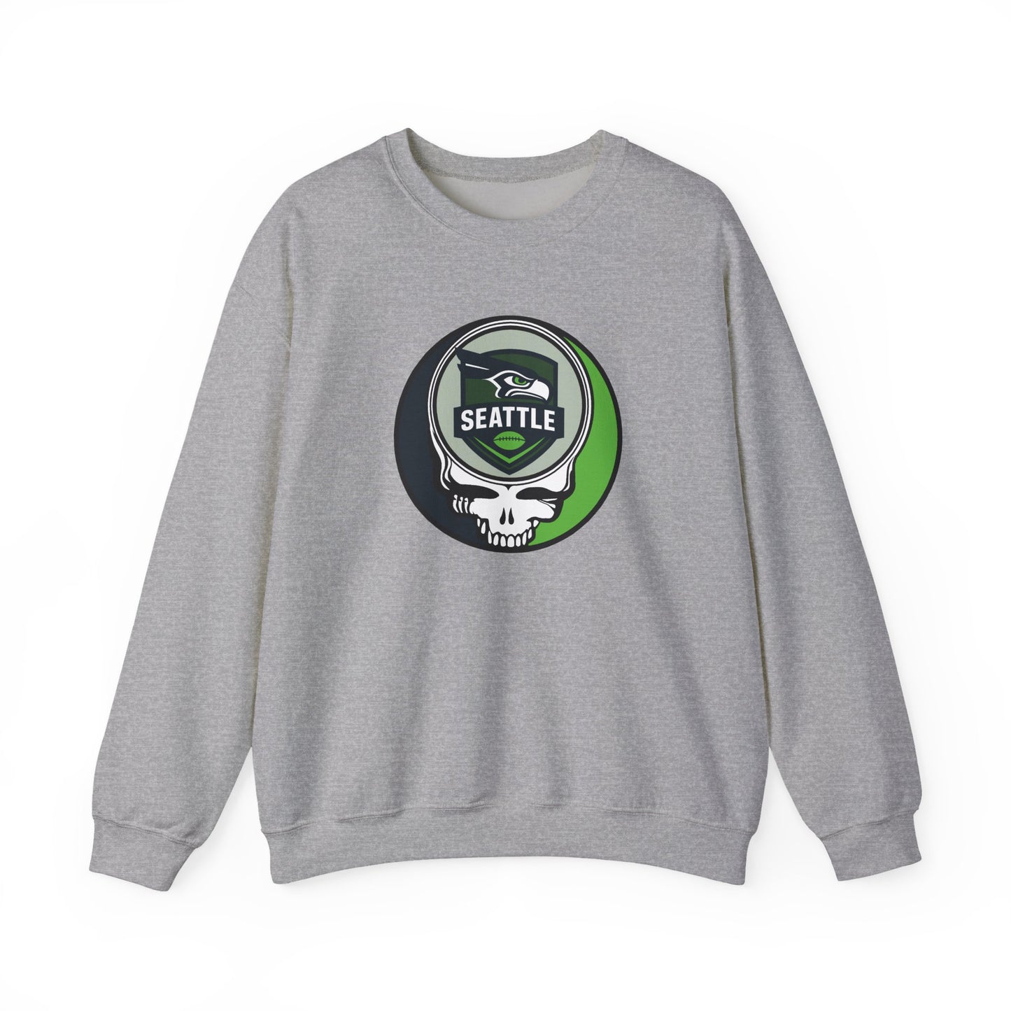 Seattle Football Grateful Dead Stealie Crewneck Sweatshirt
