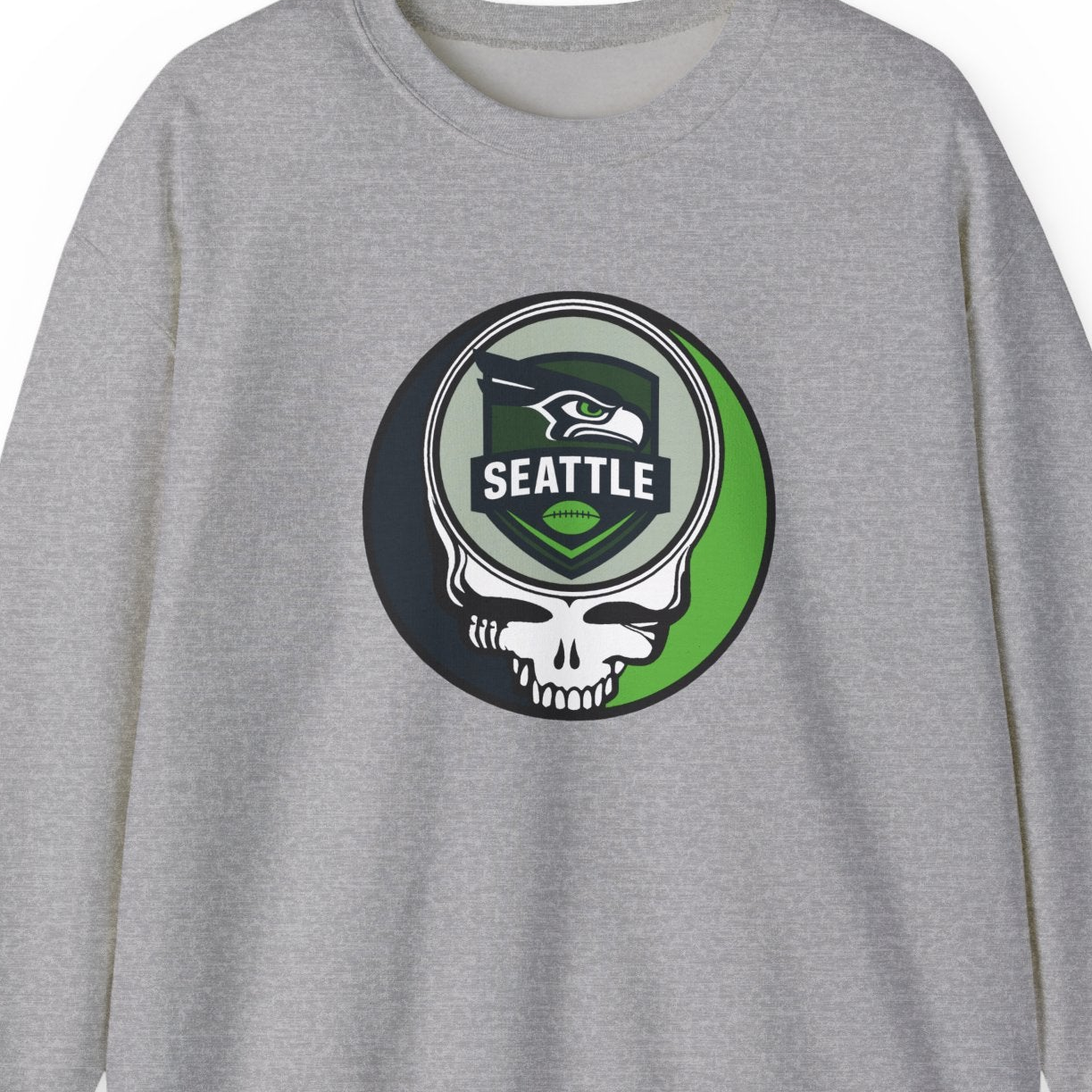 Seattle Football Grateful Dead Stealie Crewneck Sweatshirt