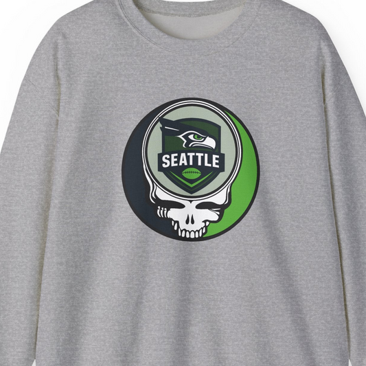Seattle Football Grateful Dead Stealie Crewneck Sweatshirt