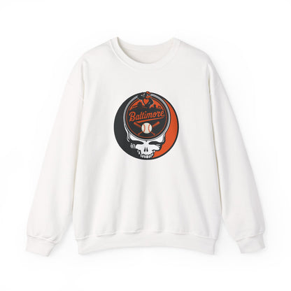 Baltimore Orioles Grateful Dead Stealie Crewneck Sweatshirt - MLB