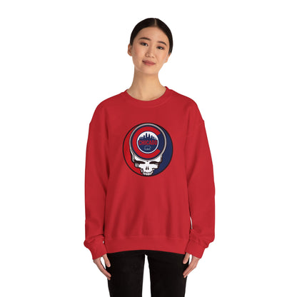 Chicago Cubs Stealie Grateful Dead Crewneck Sweatshirt - MLB