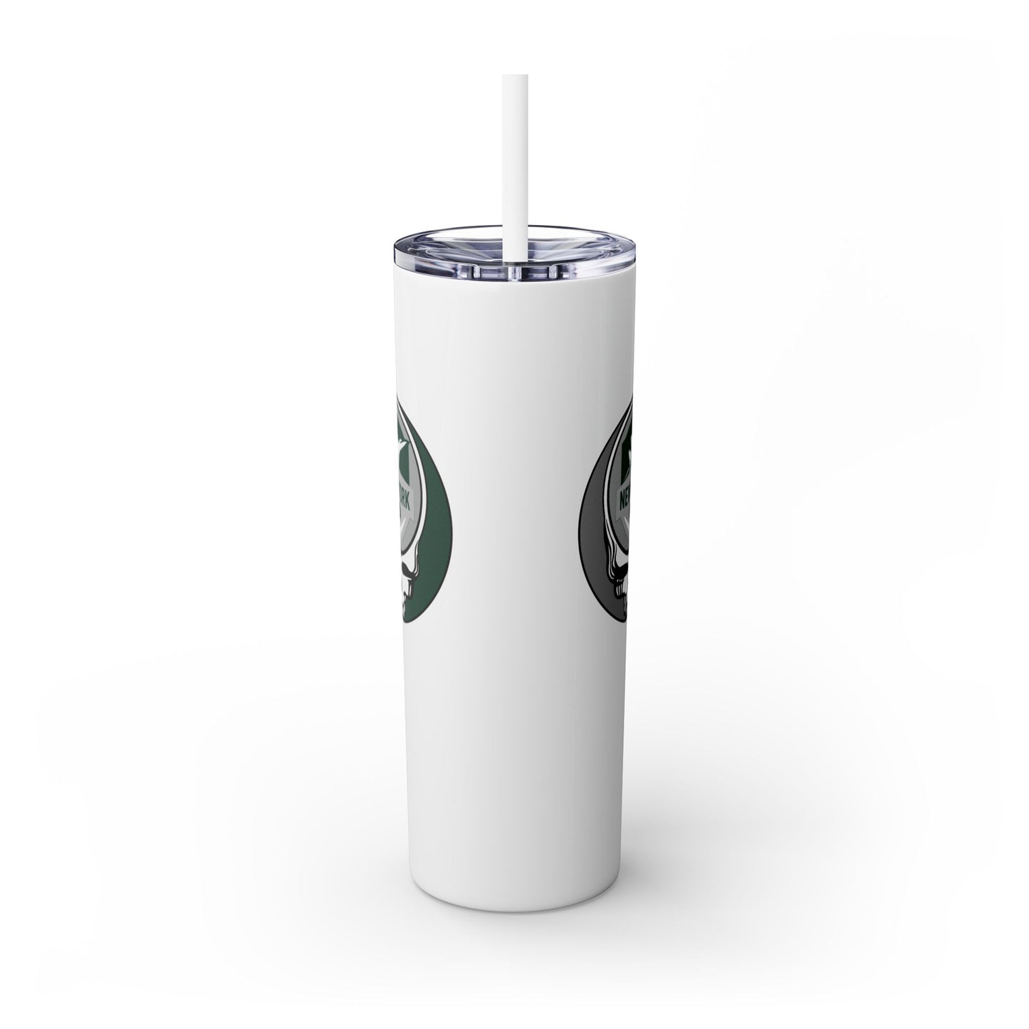 New York Football Stealie Skinny Tumbler with Straw, 20oz - NFL