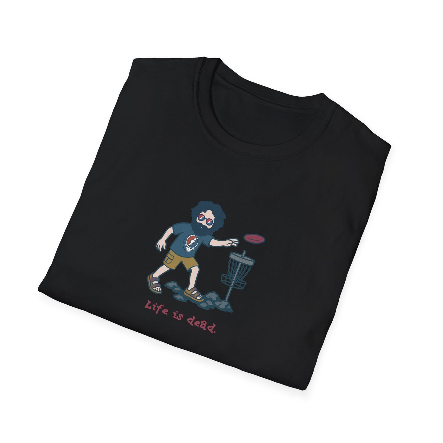 Disc Golfin' Jerry - Life is dead. Grateful Dead TShirt